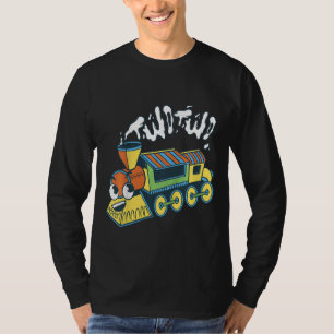 Kids Train Retro Railroad Two Two 2nd Birthday Tod T-Shirt
