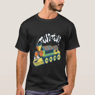 Kids Train Retro Railroad Two Two 2nd Birthday Tod T-Shirt