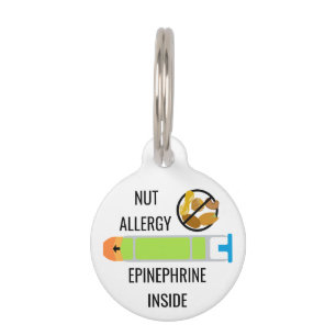Kids Tree Nut Peanut Allergy Epinephrine Emergency Pet Tag