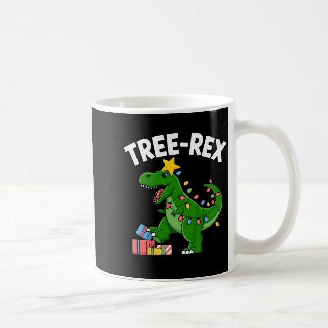 Kids Tree-rex Christmas Dinosaur T-rex Shirt Toddl Coffee Mug (Right)