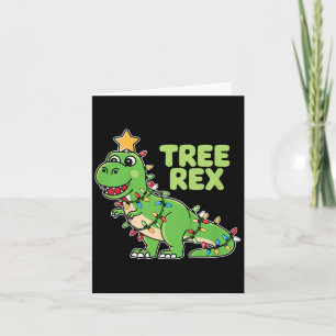 Kids Tree Rex Kids Christmas Dinosaur Pun Card