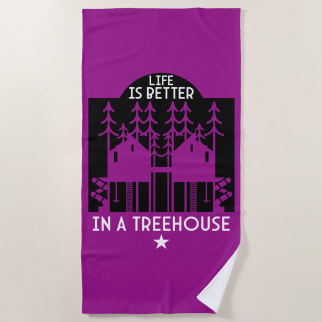 Kids Treehouse Back To School Boy Beach Towel (Front)
