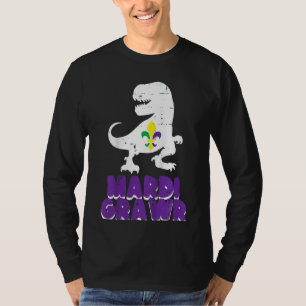 Kids Trex Dinosaur Mardi Grawr Dino Toddler Boys M T-Shirt