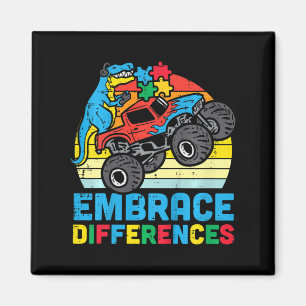 Kids Trex Monster Truck Embrace Differences Autism Magnet