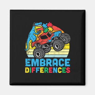 Kids Trex Monster Truck Embrace Differences Autism Magnet