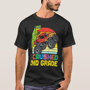 Kids Trex Monster Truck I Crushed 2nd Grade Last D T-Shirt