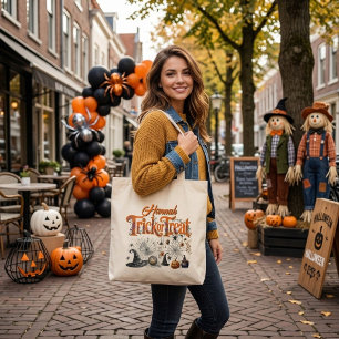 Kids Trick or Treat Magic Spider's Web & Jack Large Tote Bag