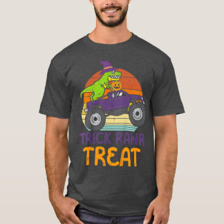 Kids Trick Rawr Treat Dinosaur Monster Truck Hallo T-Shirt
