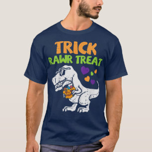 Kids Trick Rawr Treat Dinosaur Trex Toddler Boys H T-Shirt