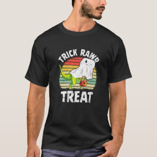 Kids Trick Rawr Treat Skeleton Dino Trex Toddler B T-Shirt