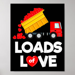 Kids Truck Valentine Shirt For Boys Kids Toddlers  Poster