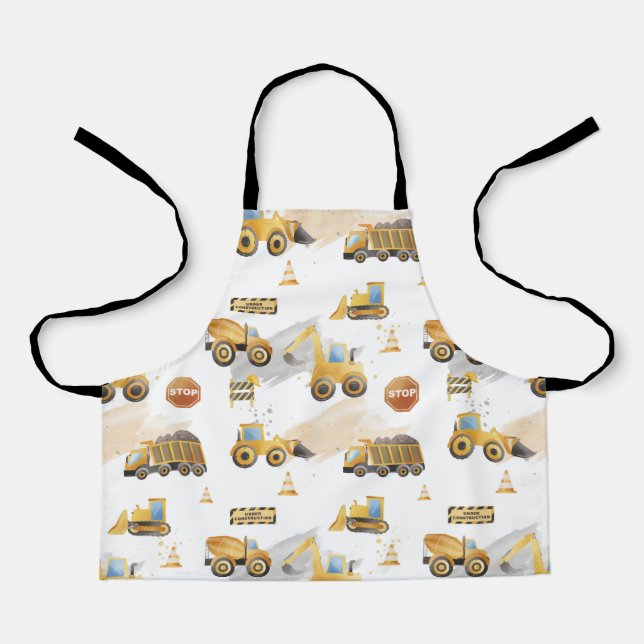 Kids Trucks Pattern Apron (Front)