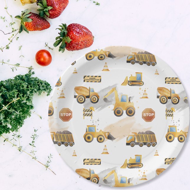 Kids Trucks Pattern Paper Plate (Creator Uploaded)