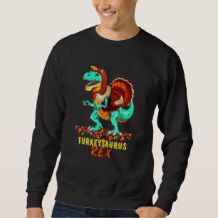 Kids Turkeysaurus Rex Dab Turkey Dino Toddler Than Sweatshirt