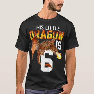 Kids Turning 6 Year Old Birthday Gift Boy Dragon 6 T-Shirt