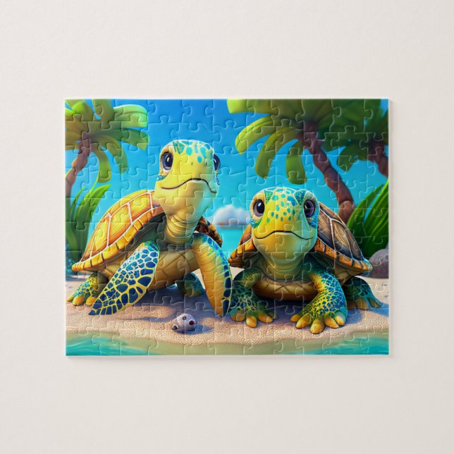 Kids Turtles Jigsaw Puzzle - Tropical (Horizontal)