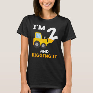 Kids Two 2yr 2th Birthday Construction Truck Boy 2 T-Shirt