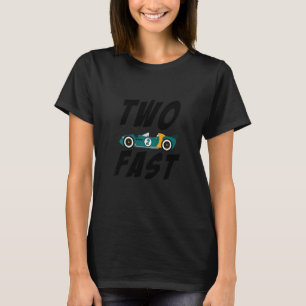 Kids Two Fast Car Racing 2nd Birthday Boy Second B T-Shirt