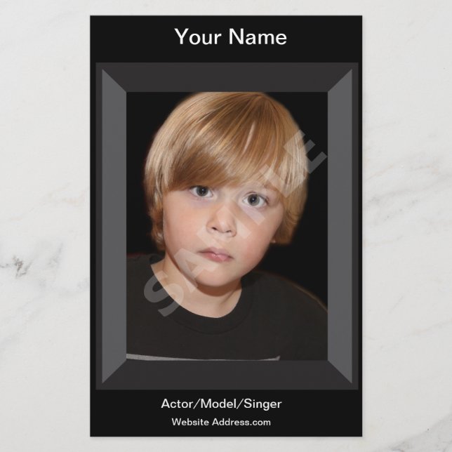 Kids two Sided Model Head-shot Comp/Zed Card (Front)