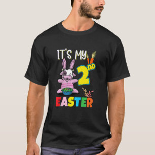 Kids Two Years Easter 2nd Birthday Baby Easter Cow T-Shirt