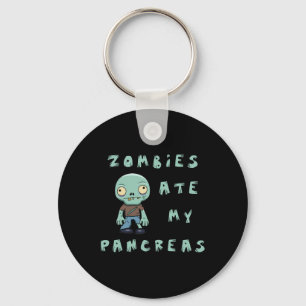Kids Type 1 Diabetes Halloween - Zombies Ate Panc Key Ring