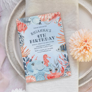 Kids Under The Sea Birthday Party Invitation