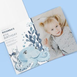 Kids Under The Sea Photo Birthday Party Invitation