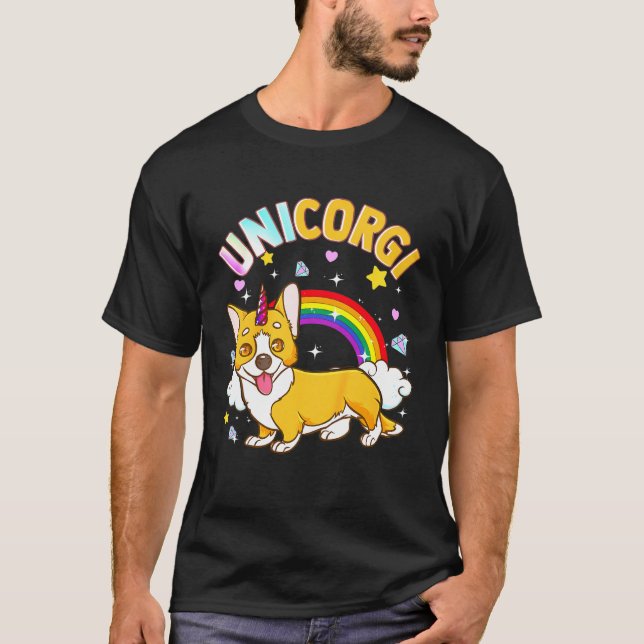 Kids Unicorn Corgi Crossover Unicorgi T-Shirt (Front)