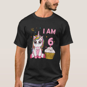 Kids Unicorn girl mythical creature I Am 6 years b T-Shirt