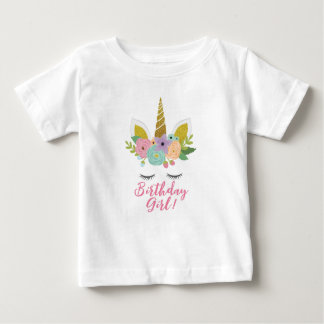 Kids Unicorn Gold Eyes Horn T-Shirt Birthday