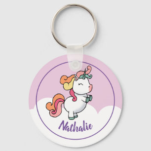 Kids unicorn keychain with name