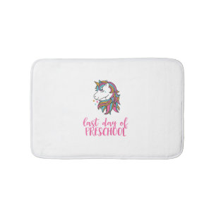 Kids Unicorn Last Day of Preschool Shirt for Girls Bath Mat