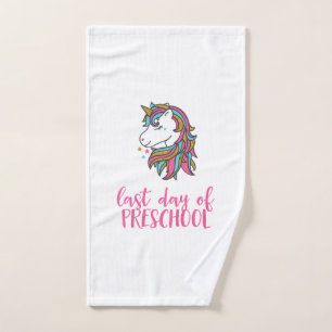 Kids Unicorn Last Day of Preschool Shirt for Girls Hand Towel