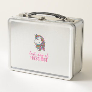 Kids Unicorn Last Day of Preschool Shirt for Girls Metal Lunch Box