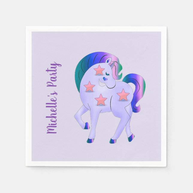 Kids Unicorn Party Napkin (Front)
