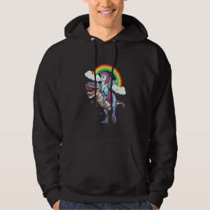 Kids Unicorn Riding Dinosaur Boys Girls Kids Men W Hoodie