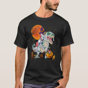 Kids Unicorn Riding Dinosaur Witch Halloween Cost T-Shirt