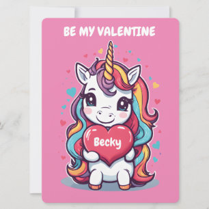 Kids Unicorn Valentine's Day Holiday Card