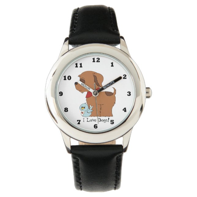 Kids Unisex  I love dogs watch (Front)