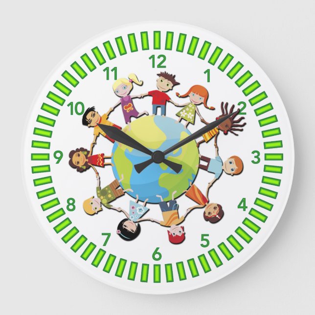 Kids Unite for Peace Clock Design (Front)