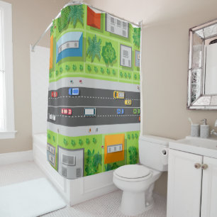 Kids Urban Highway Shower Curtain