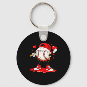 Kids Valentine Baseball Boys Valentines Day Tee Key Ring