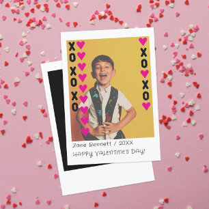 Kids Valentine Instant Photo Card Black & Red