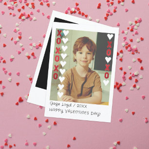 Kids Valentine Instant Photo Card Red & White