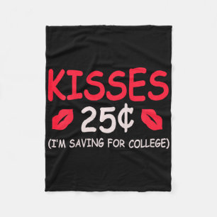 Kids Valentine Kisses 25 Cents Toddlers Boys Girls Fleece Blanket