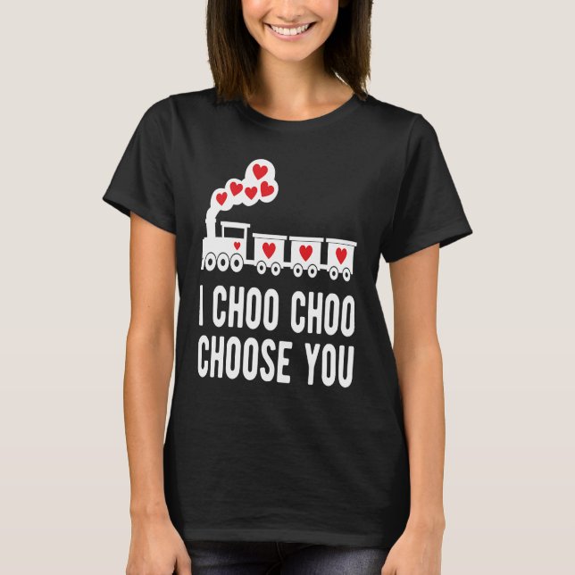 Kids Valentine's Day Choo Choo Train Hearts for Bo T-Shirt (Front)