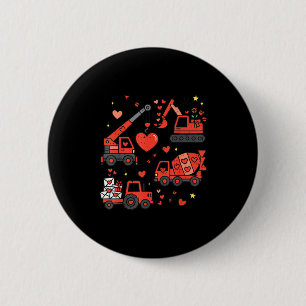 Kids Valentines Day Construction Trucks Funny Boys 6 Cm Round Badge