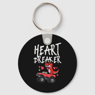 Kids Valentines Day Dino Truck Heartbreak Toddler Key Ring