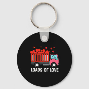 Kids Valentines Day Dump Truck Loads Of Love Boys Key Ring