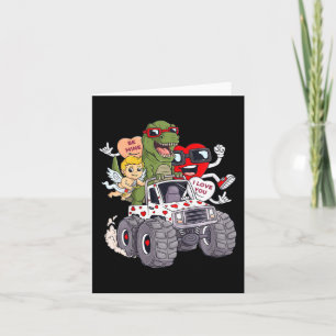 Kids Valentines Day Hearts T Rex Cupid Monster Tru Card